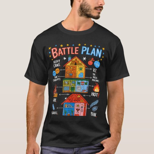 T-shirt Funny Battle Plan Christmas Home Kids Hand Dawn Al (Devant)
