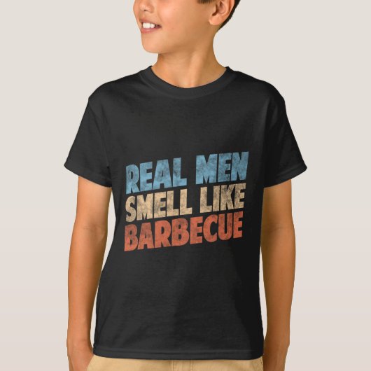 T-shirt Funny Bbq Grilling Lovers Real Men Smell Like Rbec (Devant)