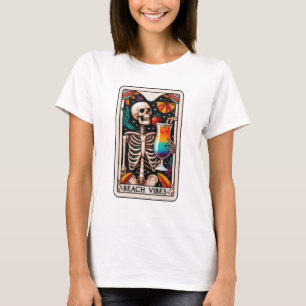 T-shirt Funny Beach Vibes Skeleton Tarot