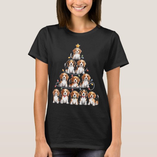 T-shirt Funny Beagle Christmas Tree Dog Lovers Women Men X (Devant)