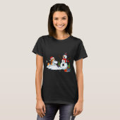 T-shirt Funny Beagle Snowman Christmas Tree Xmas Womens Me (Devant entier)