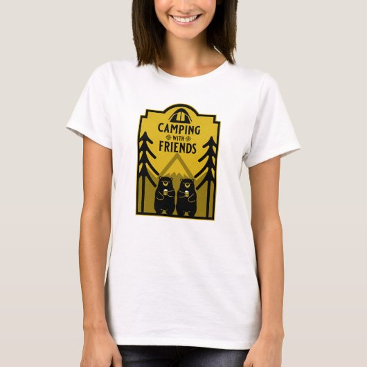 T-shirt Funny Bear Camp Adventure Canada (Devant)
