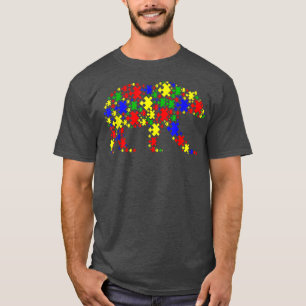 T-shirt Funny Bear Puzzle Animaux Sensibilisation sur l'au