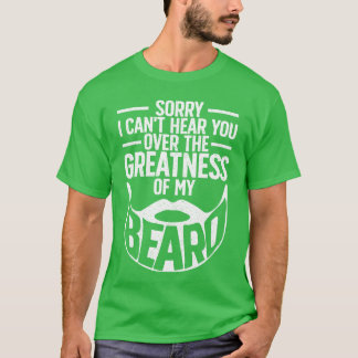 T-shirt Funny Beard Design for Bearded Men Facial Hair Whi