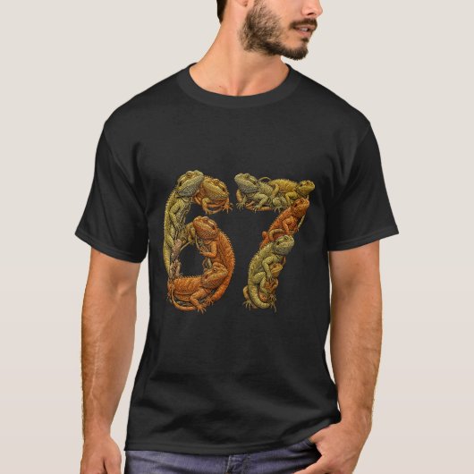 T-shirt Funny Bearded Dragon 6 7 Meme Six Seven Beardzilla (Devant)