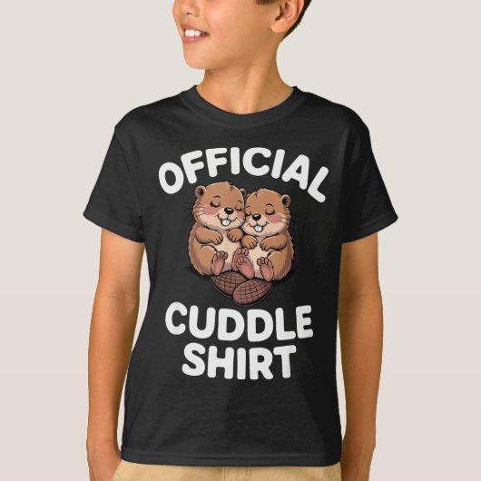 T-shirt Funny Beavers Hugging Cuddle (Devant)