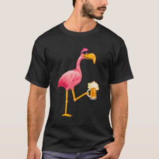 T-shirt Funny Beer and Flamingo Lover - Flamingo Wearing S
