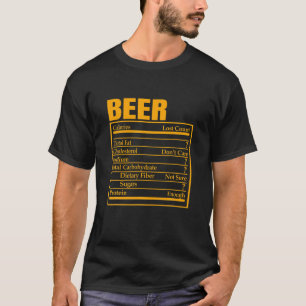 T-shirt Funny Beer Nutrition Favoris Étiquette Thanksgivin