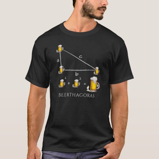 T-shirt Funny Beer Pythagoras théorème mathématiques (Devant)