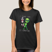 T-shirt Funny Bernedoodle Chien Alien J'Ai Trouvé Ça Vibra (Devant)