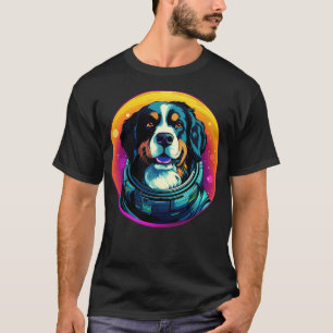 T-shirt Funny Bernese Mountain Dog Espace cosmique coloré 