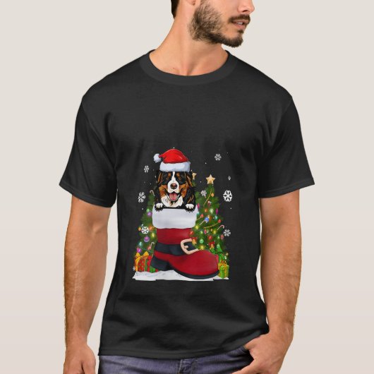 T-shirt Funny Bernese Mountian dans la chaussure Laid Noël (Devant)