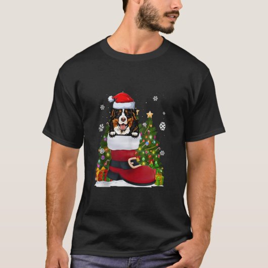 T-shirt Funny Bernese Mountian dans la chaussure Laid Noël (Devant)