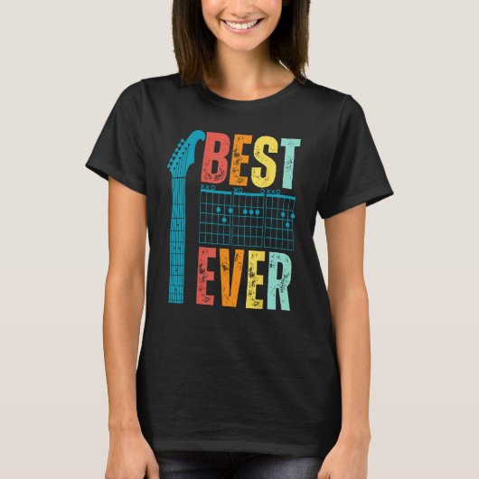 T-shirt funny best guitar dad ever guitar chords for guita (Devant)