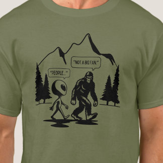 T-shirt Funny Bigfoot et Alien Anti Social Introvert Mens