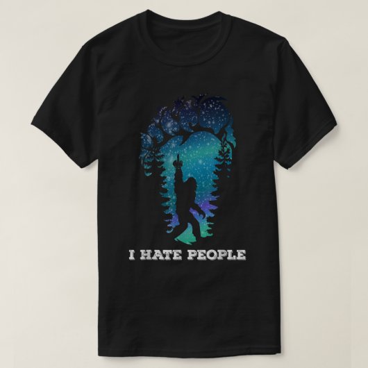 T-shirt Funny Bigfoot I Hate People Design (Design devant)