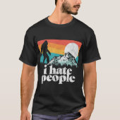 T-shirt Funny Bigfoot Retro Mountain Design (Devant)