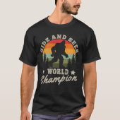 T-shirt Funny Bigfoot Sasquatch Cacher et chercher Champio (Devant)
