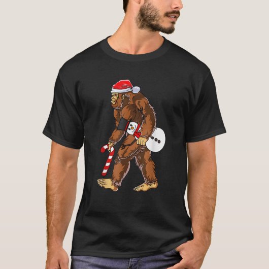 T-shirt Funny Bigfoot Snowman Hunter Christmas Sasquatch C (Devant)