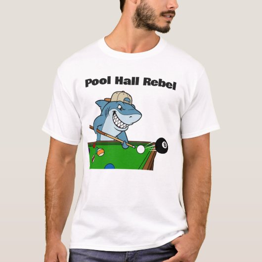 T-shirt Funny Billiards Pool Hall Rebel (Devant)