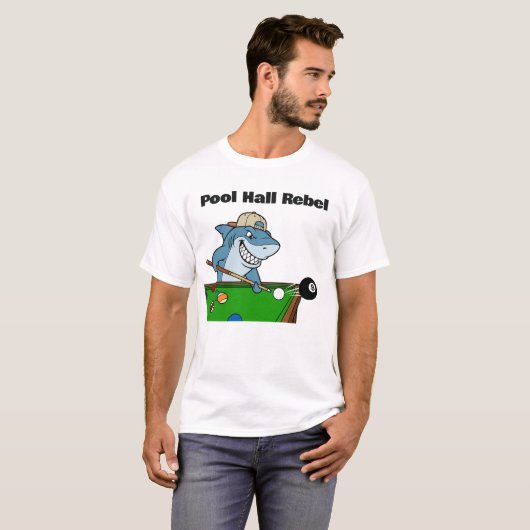 T-shirt Funny Billiards Pool Hall Rebel (Devant entier)