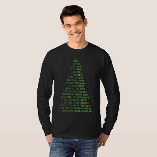 T-shirt Funny Binary Christmas Tree Ordinateur Programmate (Devant entier)