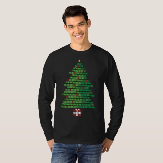 T-shirt Funny Binary Christmas Tree Ordinateur Programmate (Devant entier)