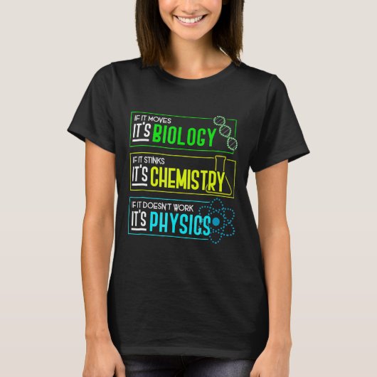 T-shirt Funny Biologie Chimie Physique Science Nerd (Devant)