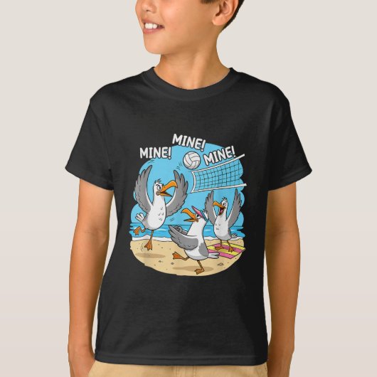 T-shirt Funny Bird Playing Volleyball Mine Game Day Vibes (Devant)