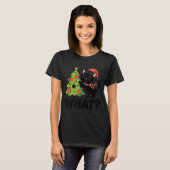T-shirt Funny Black Ca Pushing Christmas Tree Over Cat Wha (Devant entier)