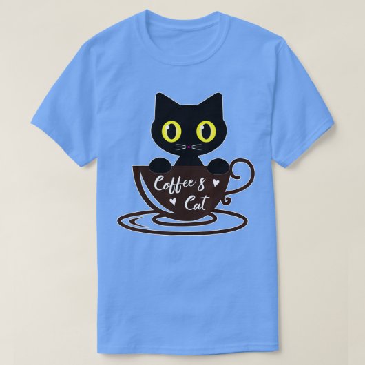 T-shirt Funny Black Cat café Mug Amoureux des chats garçon (Design devant)