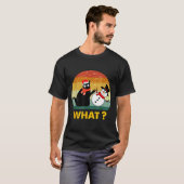 T-shirt Funny Black Cat Pushing Snowman Xmas Winter Costum (Devant entier)