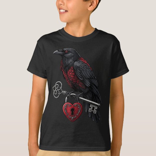 T-shirt Funny Black Crow Black Bird Funny Crow Valentines  (Devant)