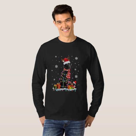 T-shirt Funny Black Lab Chien Noël Teindeer (Devant entier)