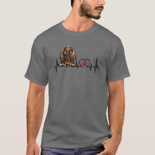 T-shirt Funny Bloodhound Amoureux des chiens Heartbeat