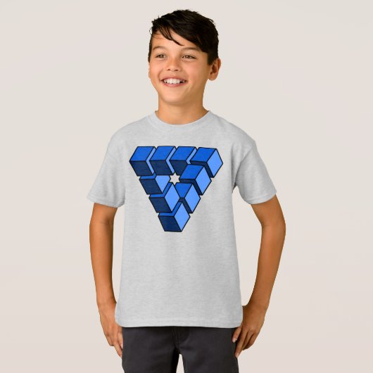 T-shirt Funny Blue Black Toy Blocks Triangle Vector Art (Devant entier)