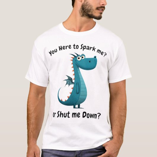 T-shirt Funny Blue Dragon Design d'Humour original (Devant)
