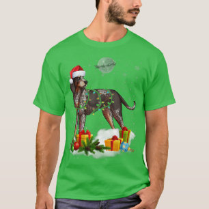 T-shirt Funny Bluetick Coonhound Chien Lumières de Noël Pè