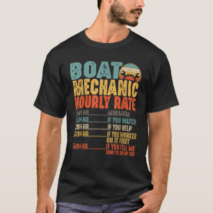T-shirt Funny Boat Mécanique Horaire Taux Mécanique Bateau
