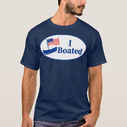 T-shirt Funny Boating I BOATED Voted Sticker (Devant)
