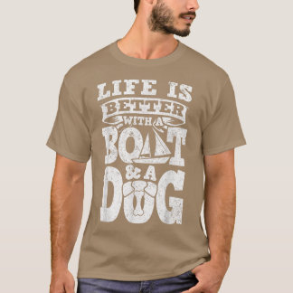 T-shirt Funny Boating Nautical Captain Boat and A Dog Men