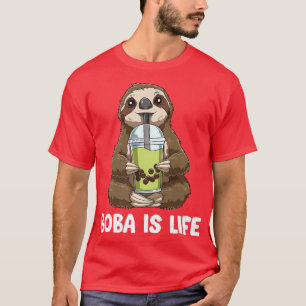 T-shirt Funny Boba Tea - Kawaii Bubble Tea Sloth  930