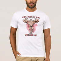 Funny Bodybuilder Posing tête chauve Humour