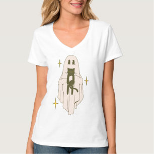 T-shirt Funny Boo Ghost Holding Black Cat Halloween Éffray