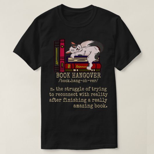 T-shirt Funny Book Hangover Reader Bookworm (Design devant)