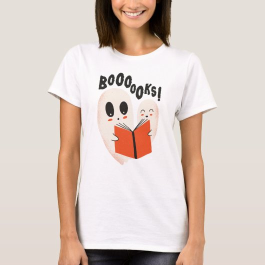 T-shirt Funny Bookworm Ghost Halloween Costume Booooks (Devant)