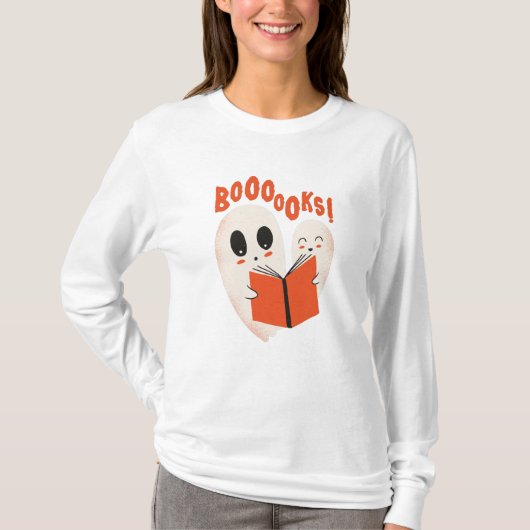 T-shirt Funny Bookworm Ghost Halloween Costume Booooks (Devant)
