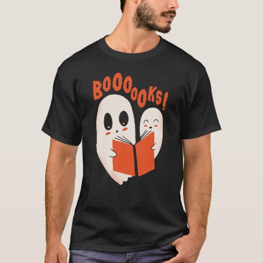 T-shirt Funny Bookworm Ghost Halloween Costume Booooks (Devant)