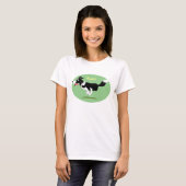 T-shirt Funny Border Collie chien en course dessin animé (Devant entier)