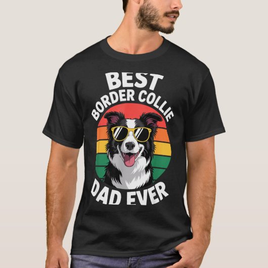 T-shirt Funny Border Collie Design For Men Dad Border Coll (Devant)